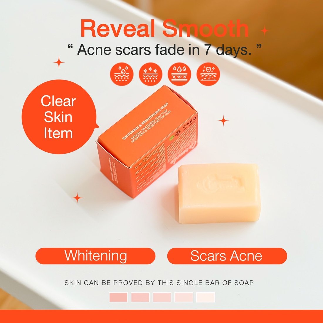 Reveal smooth, acne scars fade in 7 days